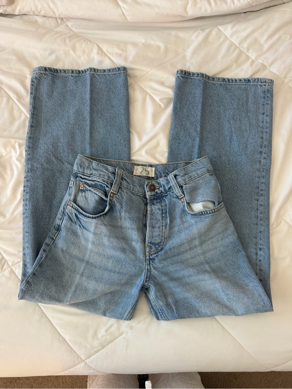 Free People We the Free Light Blue Straight-Leg Jeans
